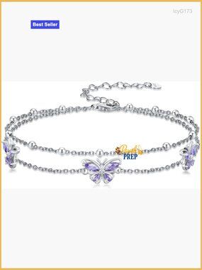 925 Sterling Silver Adjustable Double Butterfly Charm Bracelet Link Jewelry